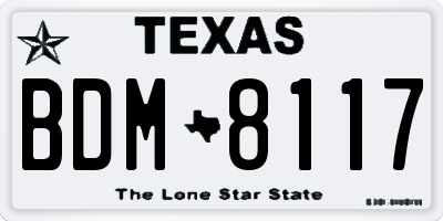TX license plate BDM8117
