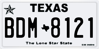 TX license plate BDM8121