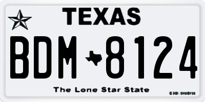 TX license plate BDM8124