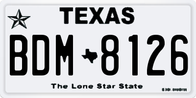 TX license plate BDM8126