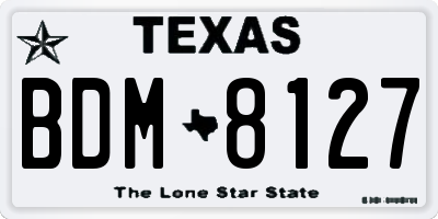 TX license plate BDM8127
