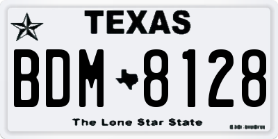 TX license plate BDM8128