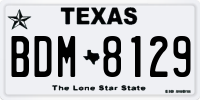 TX license plate BDM8129
