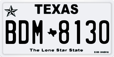 TX license plate BDM8130