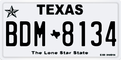TX license plate BDM8134