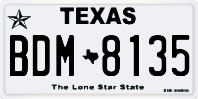 TX license plate BDM8135