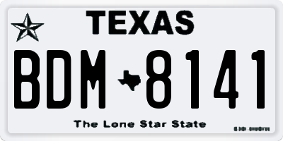 TX license plate BDM8141