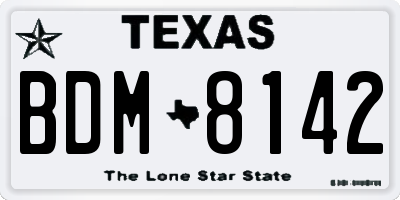 TX license plate BDM8142