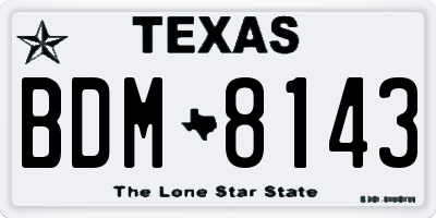 TX license plate BDM8143