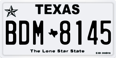 TX license plate BDM8145