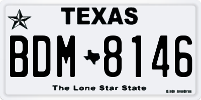 TX license plate BDM8146