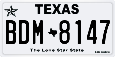TX license plate BDM8147