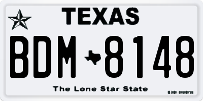 TX license plate BDM8148