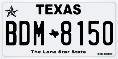 TX license plate BDM8150
