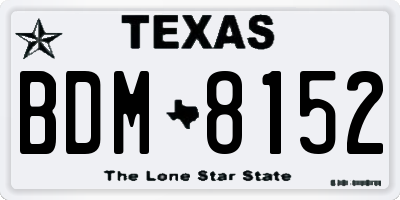 TX license plate BDM8152