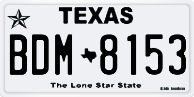 TX license plate BDM8153