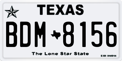 TX license plate BDM8156