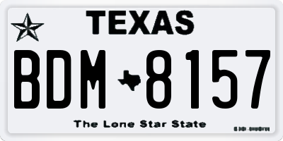 TX license plate BDM8157
