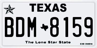 TX license plate BDM8159