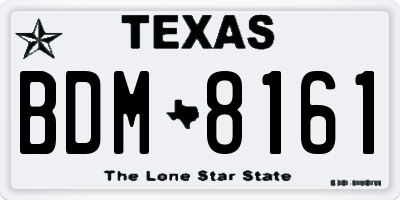 TX license plate BDM8161