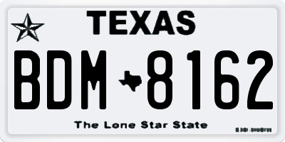 TX license plate BDM8162