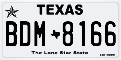 TX license plate BDM8166