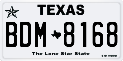 TX license plate BDM8168