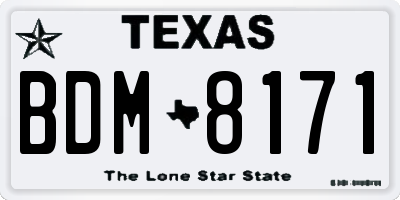 TX license plate BDM8171