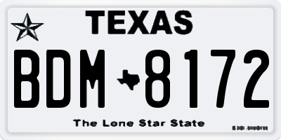 TX license plate BDM8172