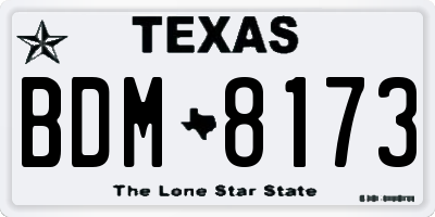 TX license plate BDM8173