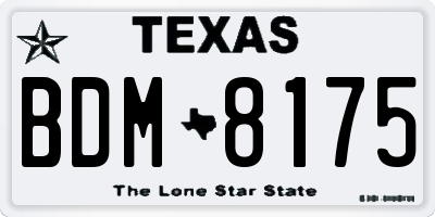 TX license plate BDM8175