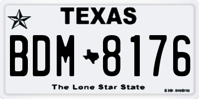 TX license plate BDM8176