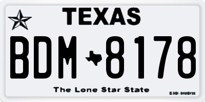 TX license plate BDM8178