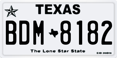 TX license plate BDM8182