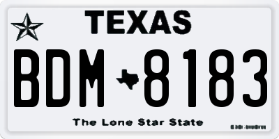 TX license plate BDM8183