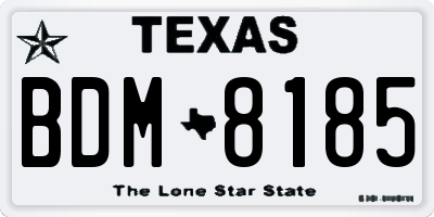 TX license plate BDM8185