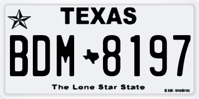 TX license plate BDM8197