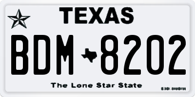 TX license plate BDM8202