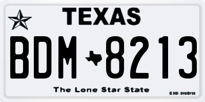 TX license plate BDM8213