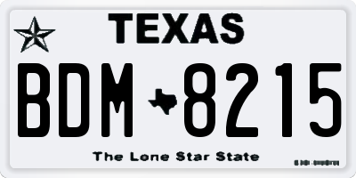 TX license plate BDM8215