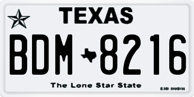 TX license plate BDM8216