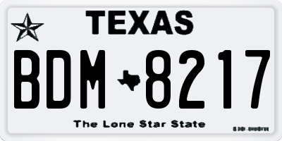 TX license plate BDM8217