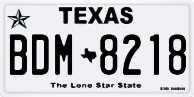 TX license plate BDM8218