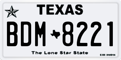 TX license plate BDM8221