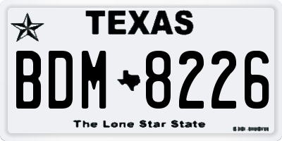 TX license plate BDM8226
