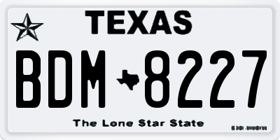 TX license plate BDM8227
