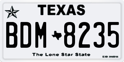 TX license plate BDM8235
