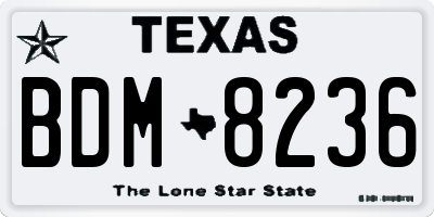 TX license plate BDM8236