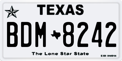 TX license plate BDM8242
