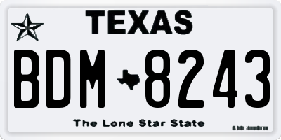 TX license plate BDM8243